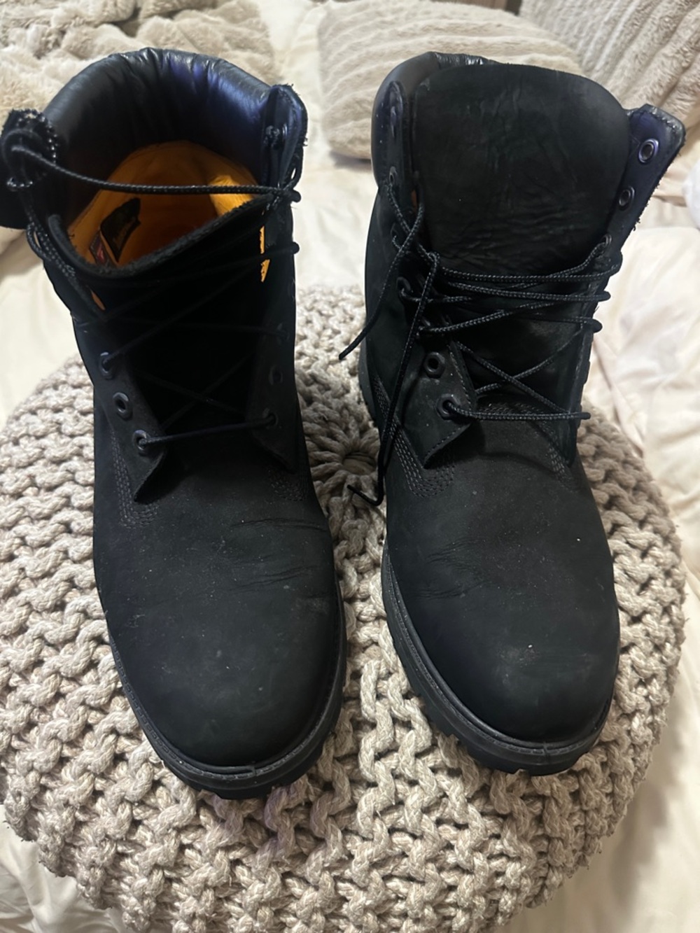 Men's Black Lace-Up Work Boots